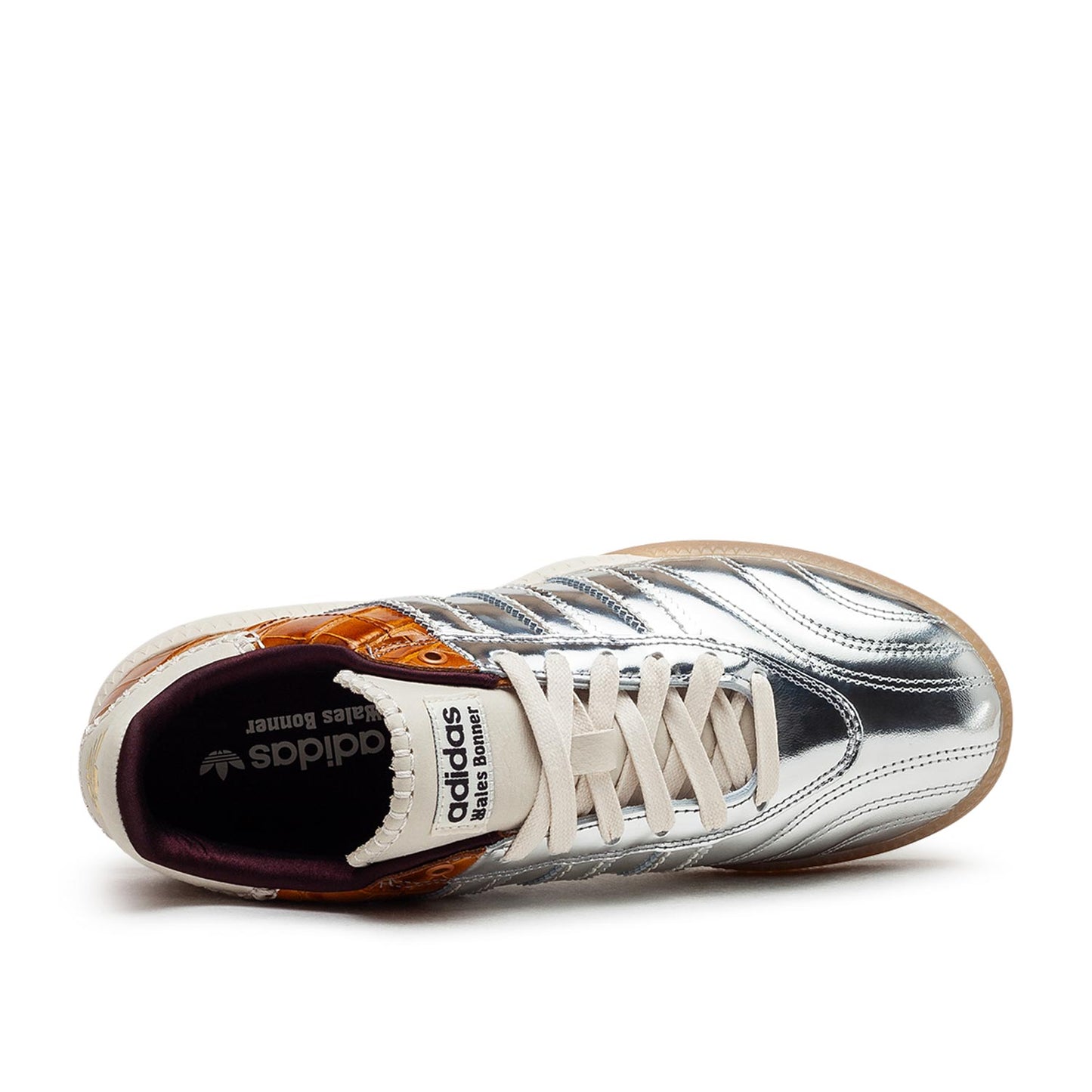 adidas x wales bonner samba (metallic silver / brown/ white) - a.plus