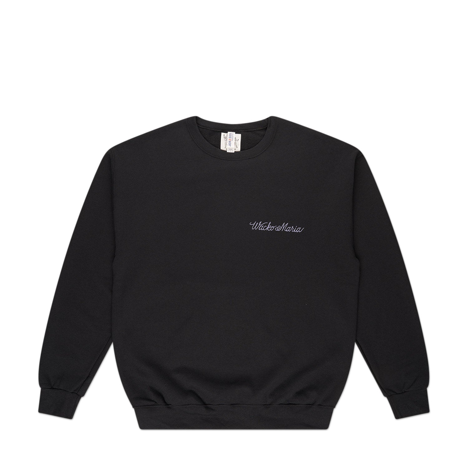 wacko maria crew neck sweat shirt type-1 (black) - a.plus