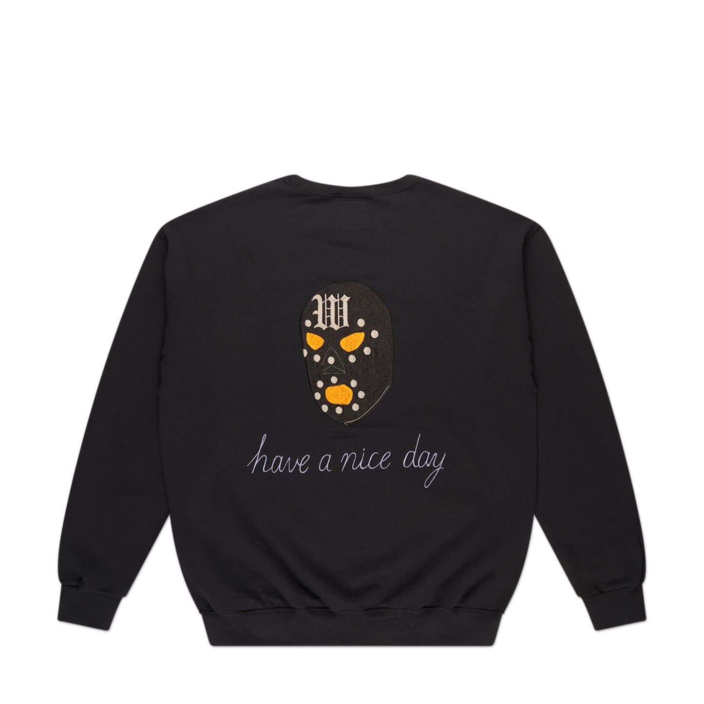 wacko maria crew neck sweat shirt type-1 (black) - a.plus