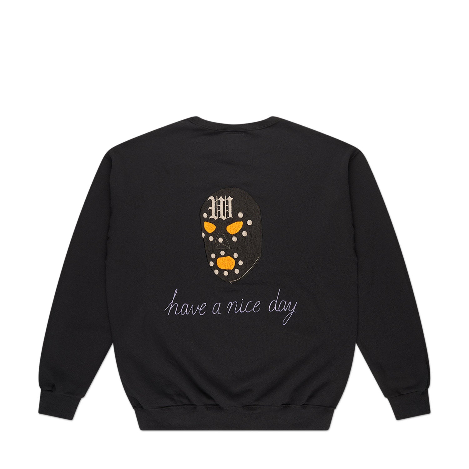 wacko maria crew neck sweat shirt type-1 (black) - a.plus