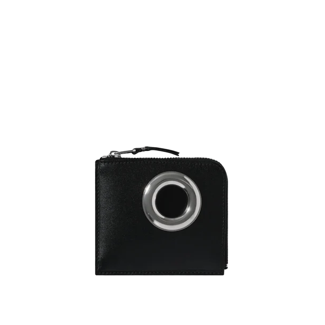 Comme Des Garçons Wallet Silver Eyelet Zip Around Wallet (black) - a.plus