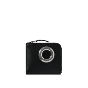 Comme Des Garçons Wallet Silver Eyelet Zip Around Wallet (black) - a.plus