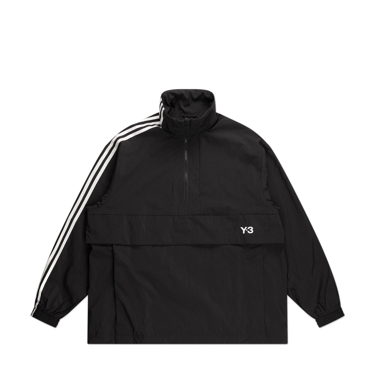 Y-3 3-Streifen Nylon Shell 1/2 Zip Jacket (Black) - a.plus