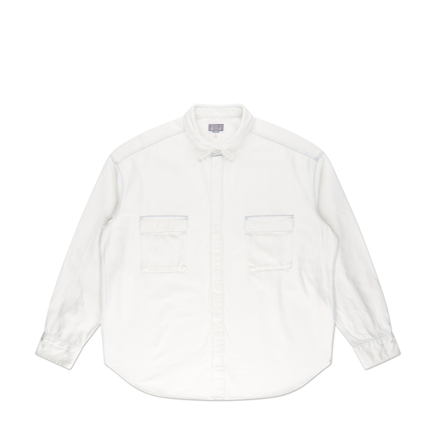 cav empt ULT BLEACHED DENIM BIG SHIRT (white) - a.plus