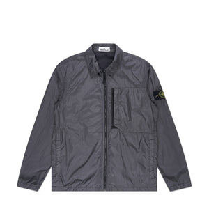 stone island garment dyed crinkle reps overshirt (lead grey)