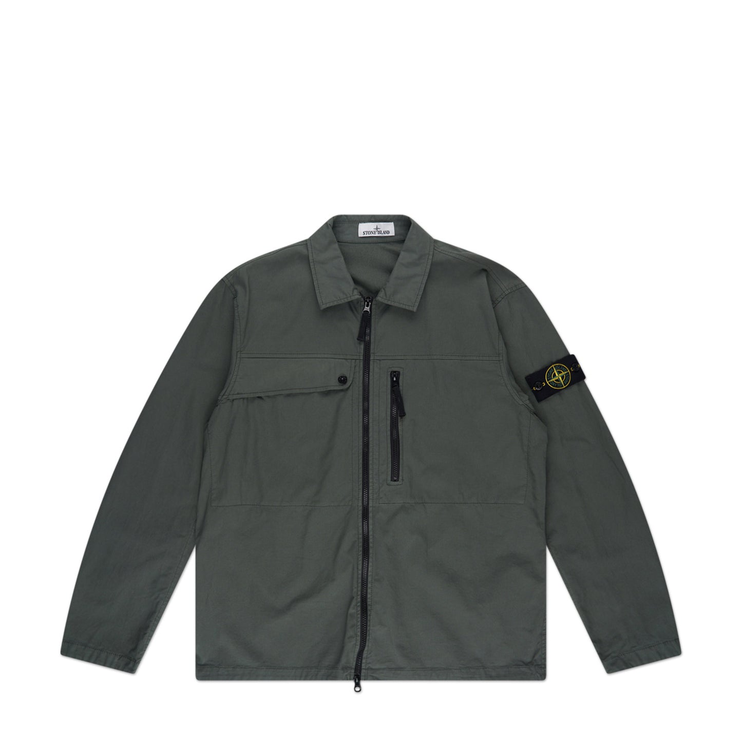 stone island supima® cotton twill stretch-tc overshirt (musk)