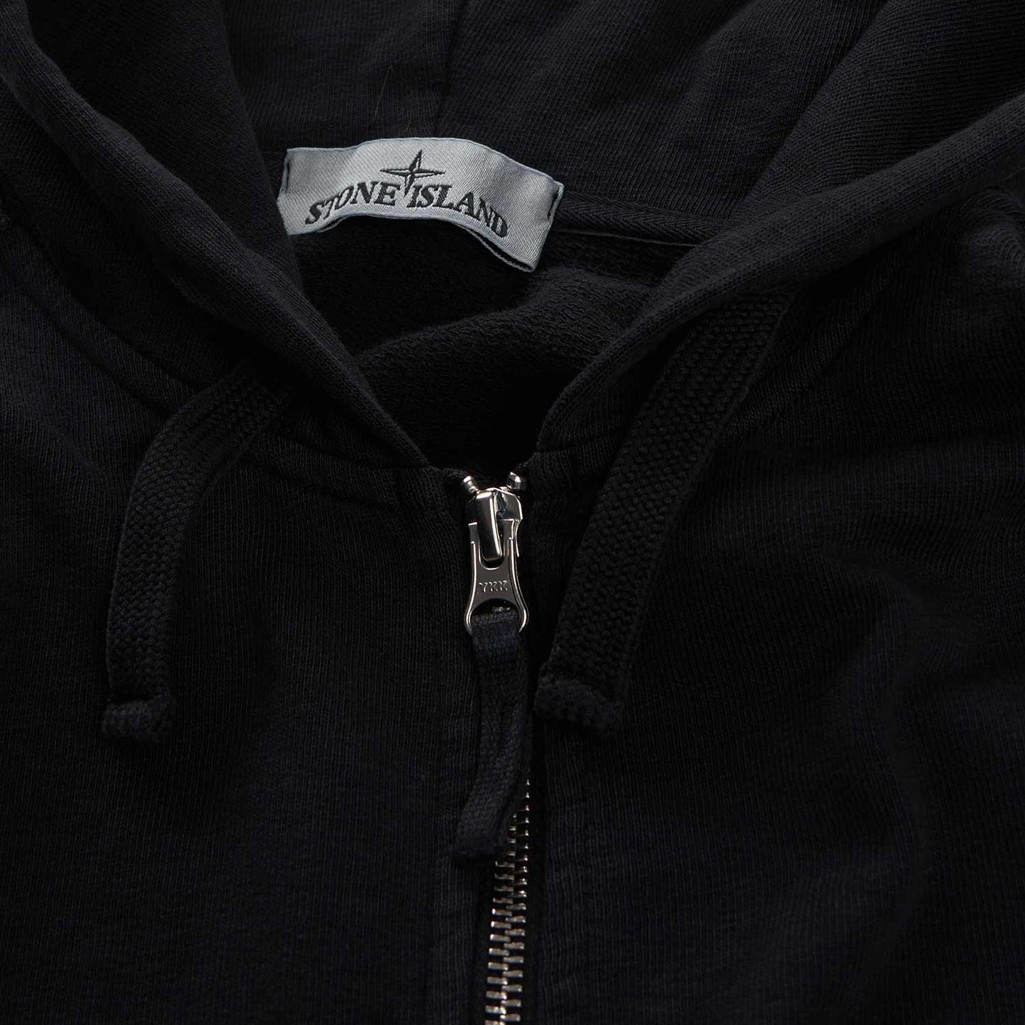 stone island 'old treatment' sweatshirt full zip (schwarz)