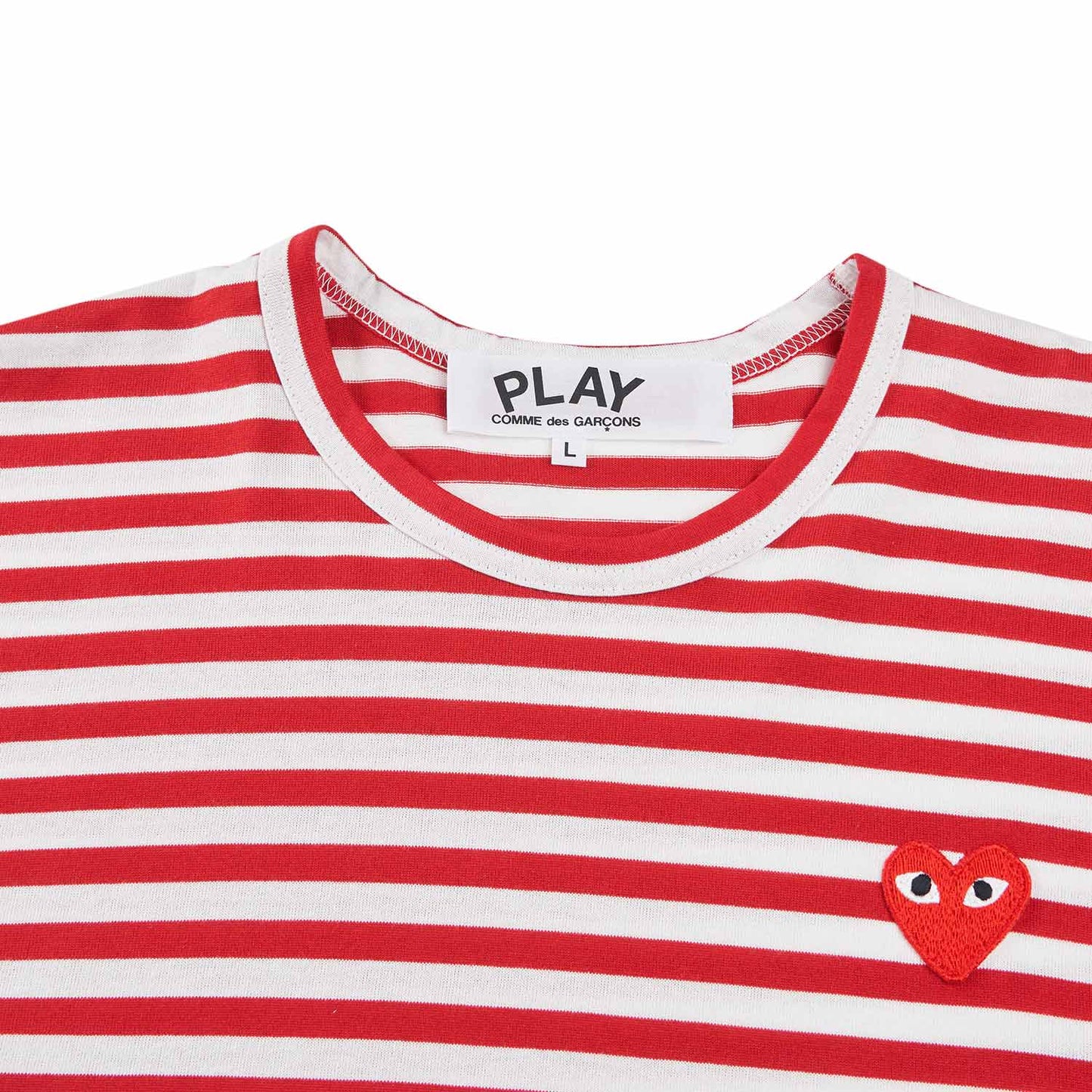 comme des garçons play long sleeve knit (red/ white)
