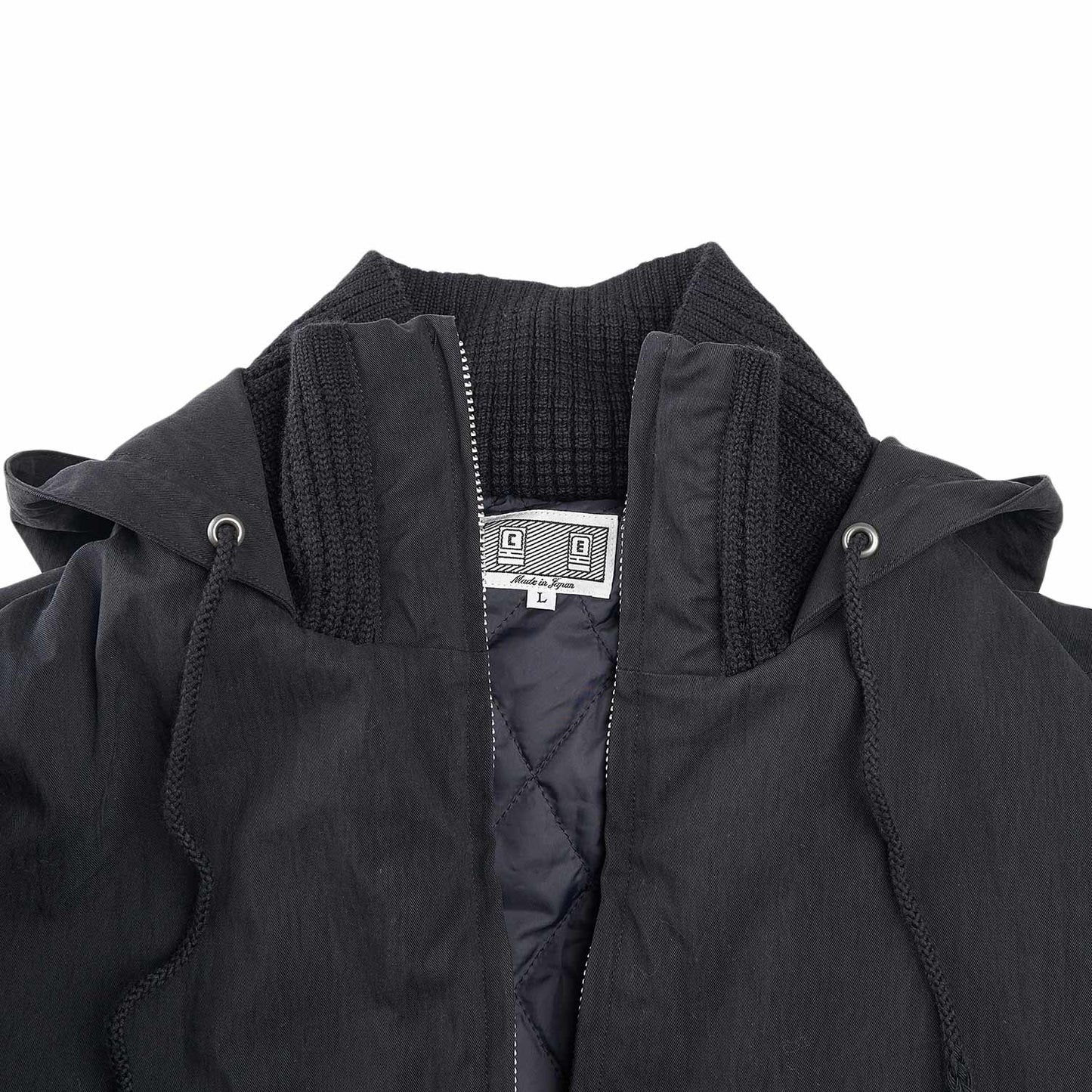 cav empt cn rib collar zip jacket (black)