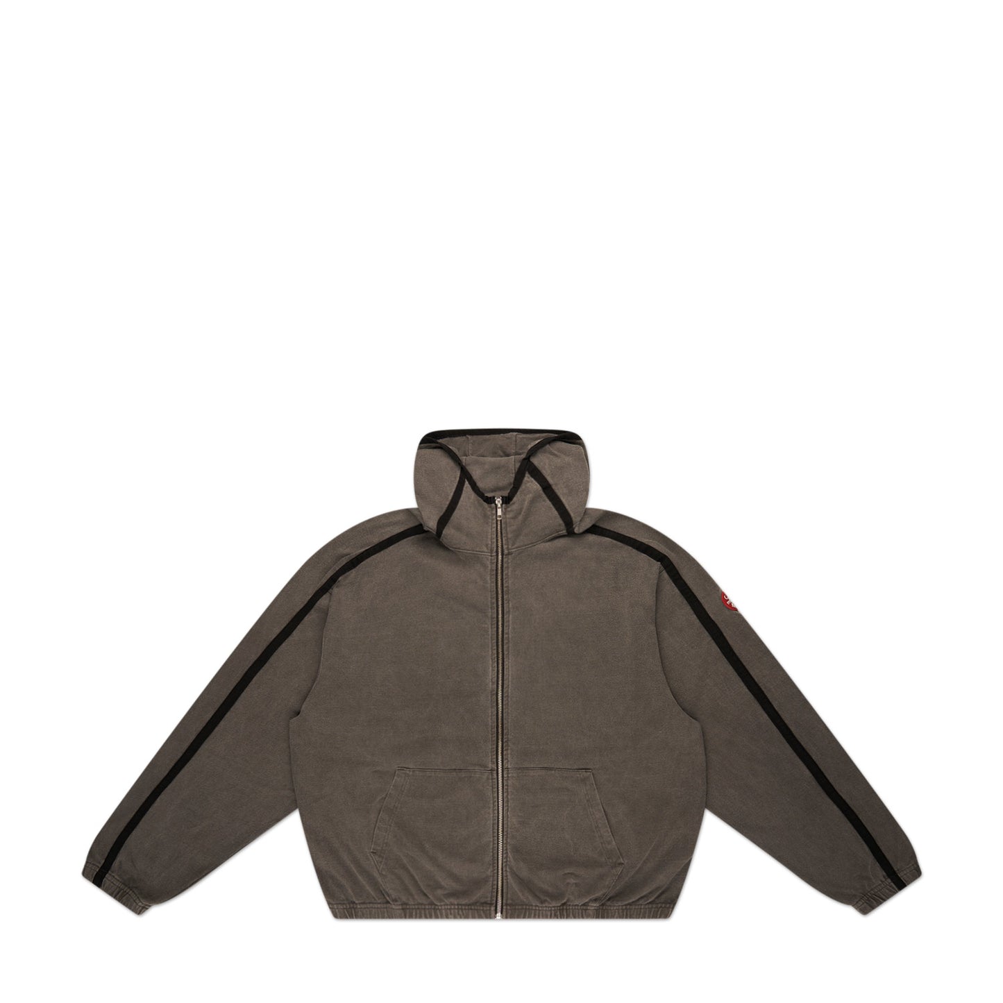 cav empt overdye taped light zip hoodie (charcoal)