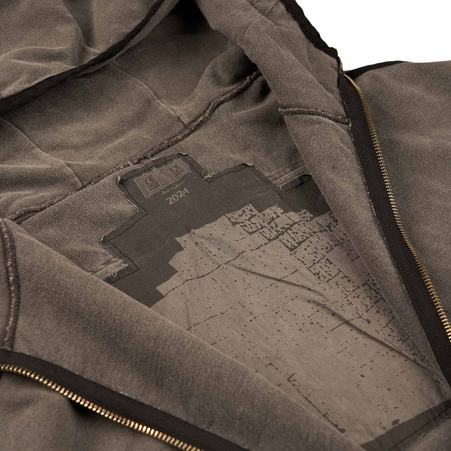 cav empt overdye taped light zip hoodie (charcoal)