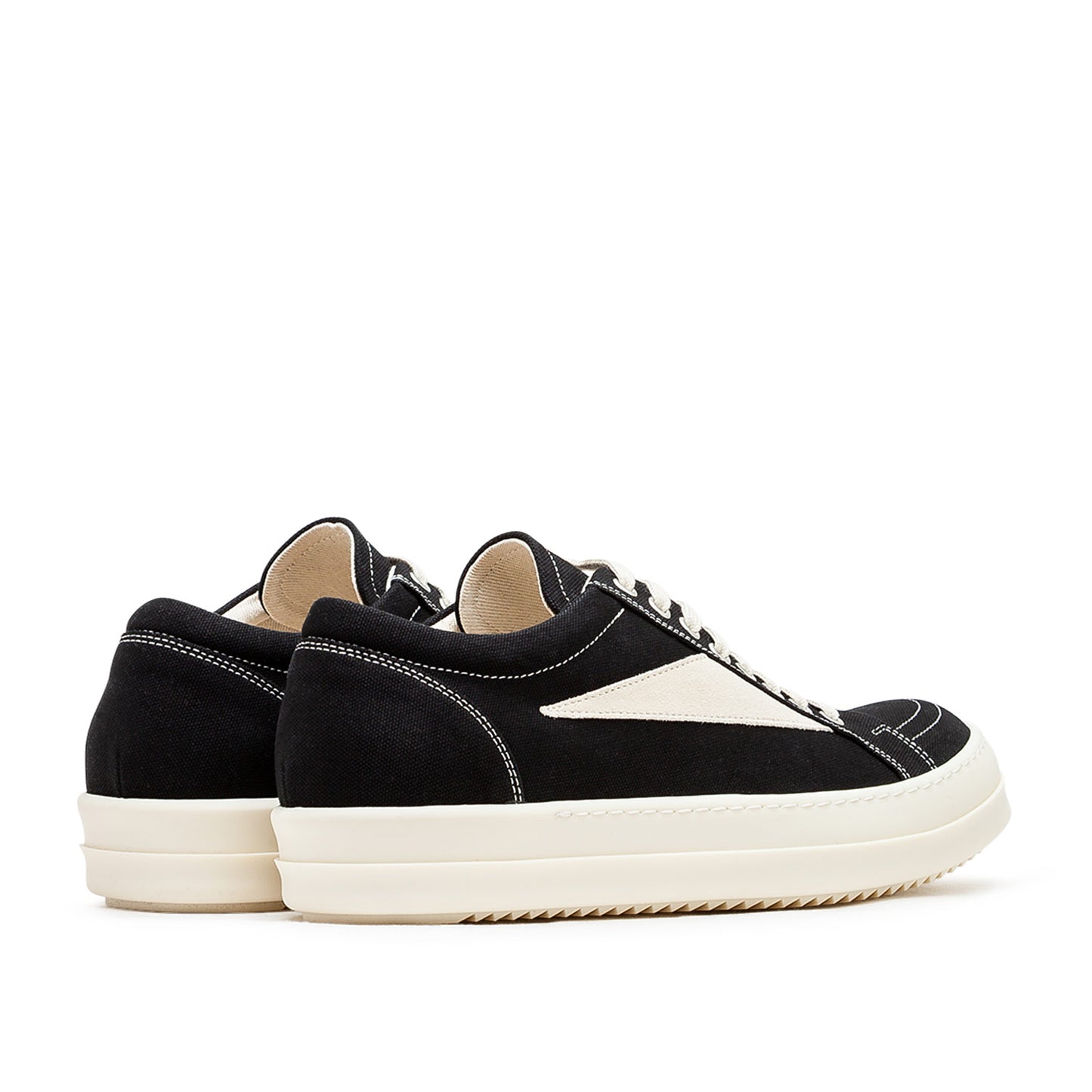 rick owens drkshdw hollywood vintage sneaks (black / milk) - a.plus