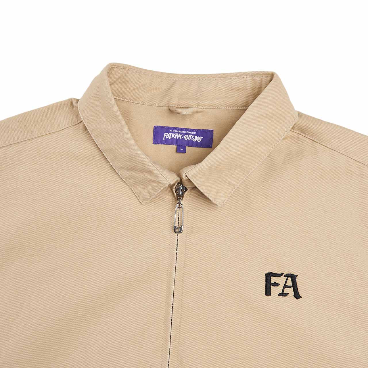 fucking awesome we're doing great work jacket (khaki) - a.plus store