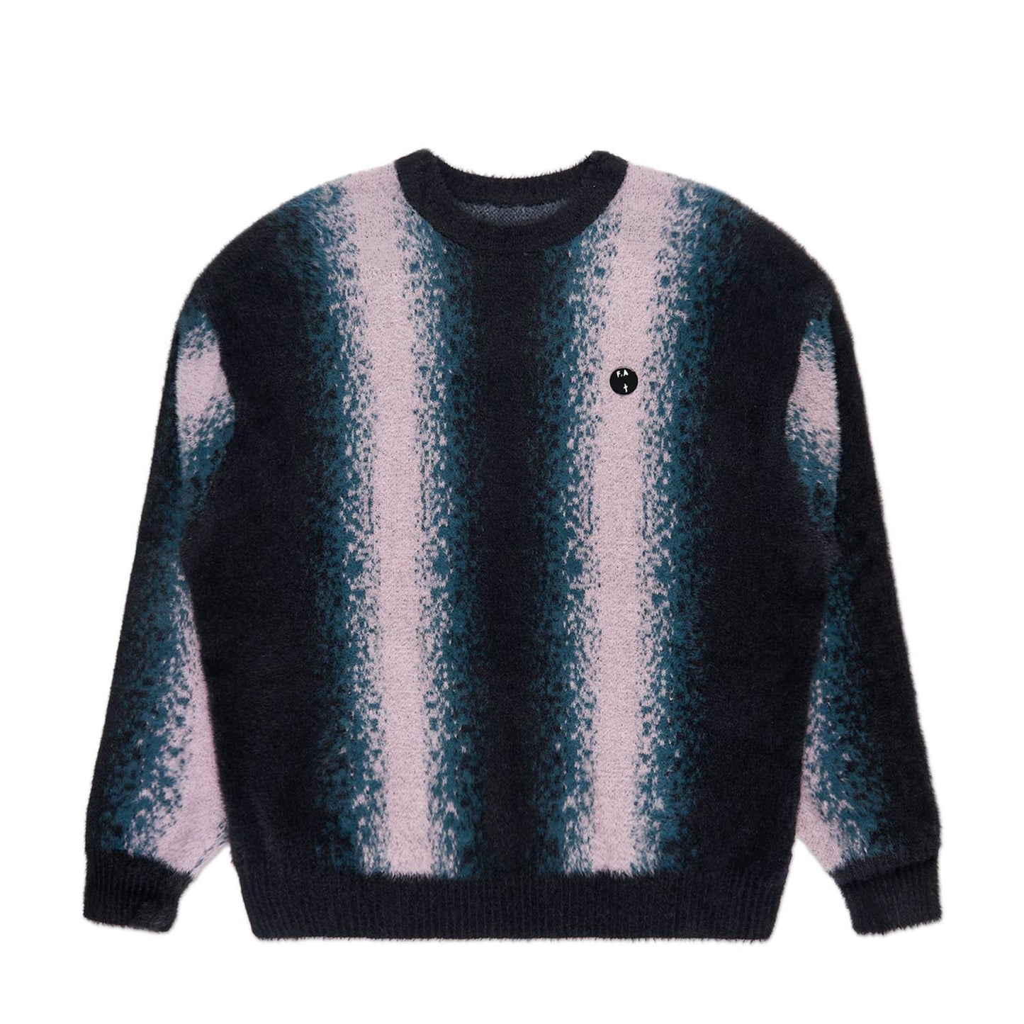 fucking awesome faux hairy crewneck (black / teal / pink)