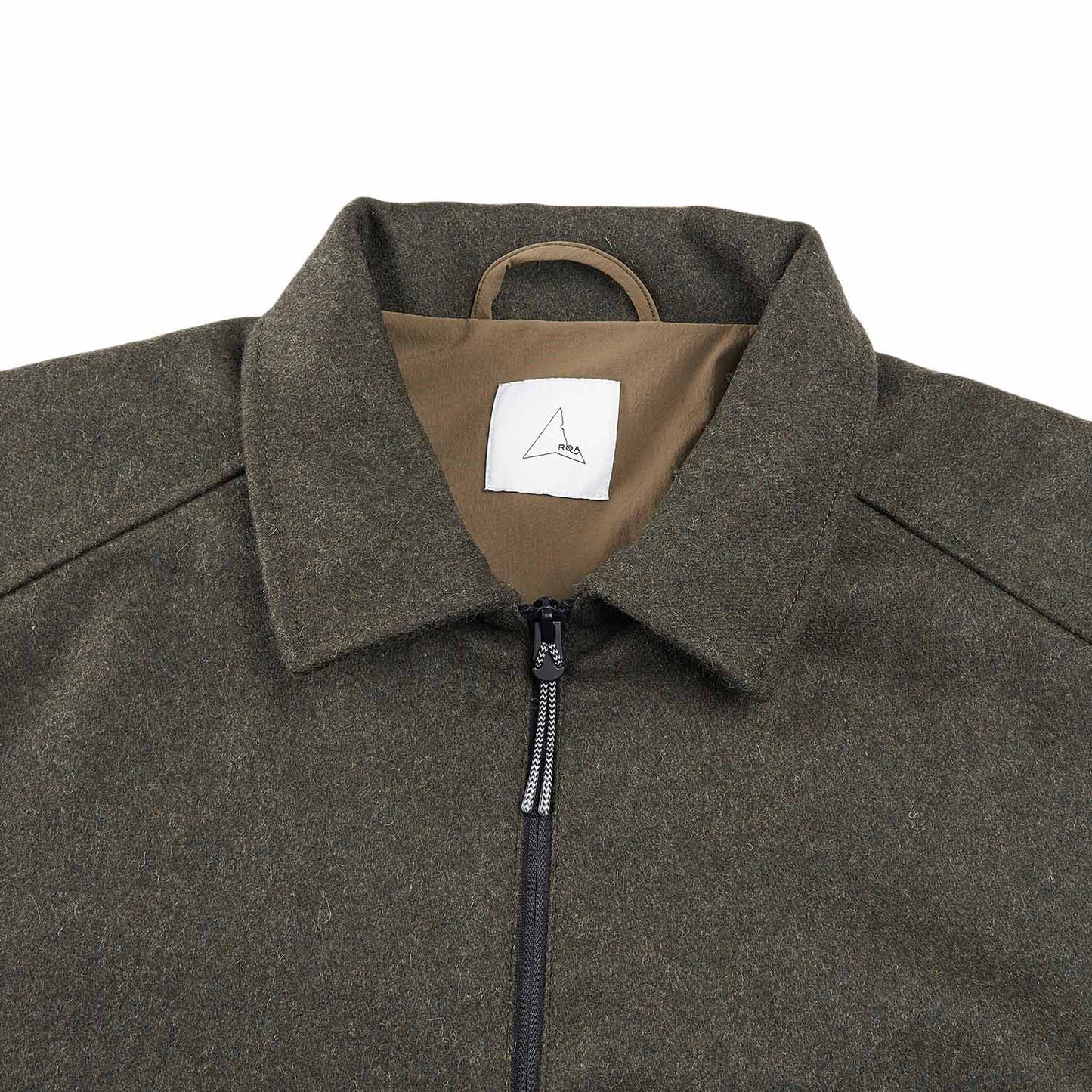 roa zip up shirt jacket (olive)