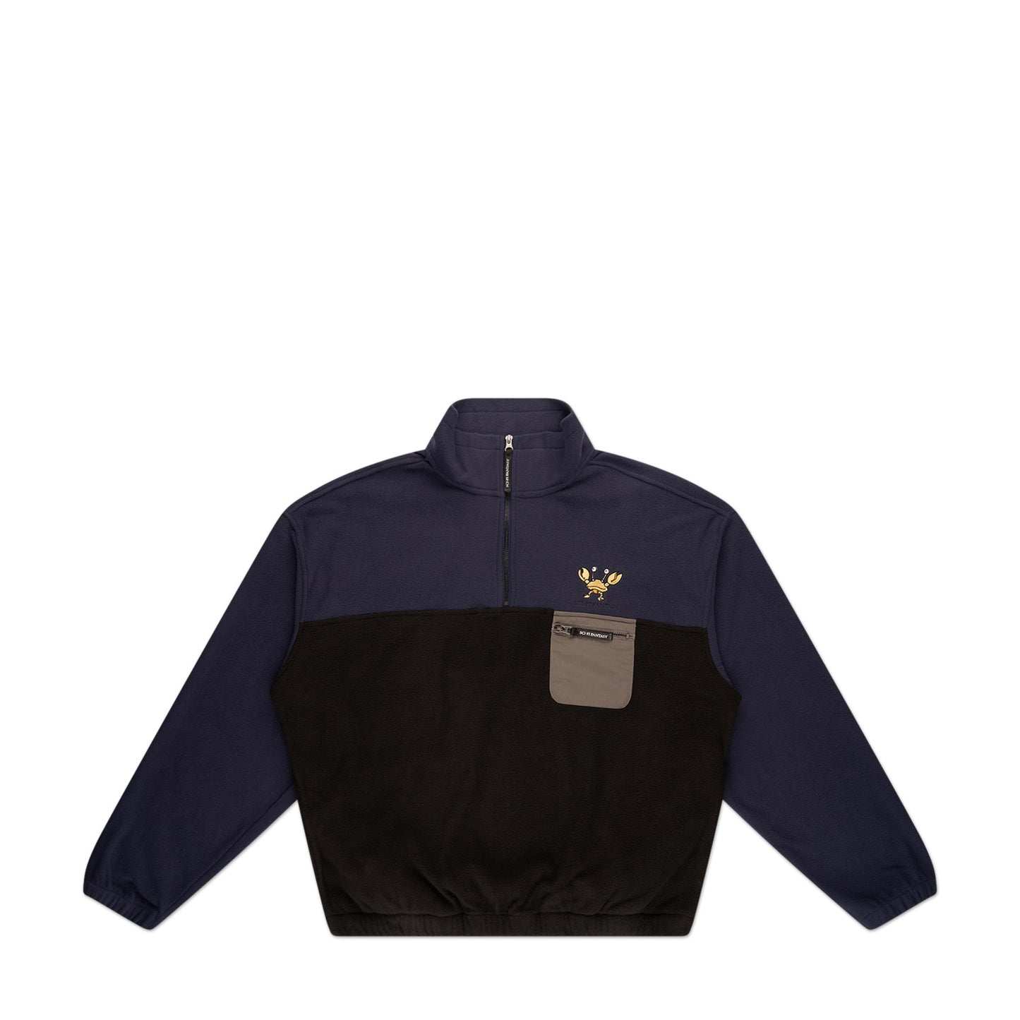 sci-fi fantasy crab quarter zip (black)