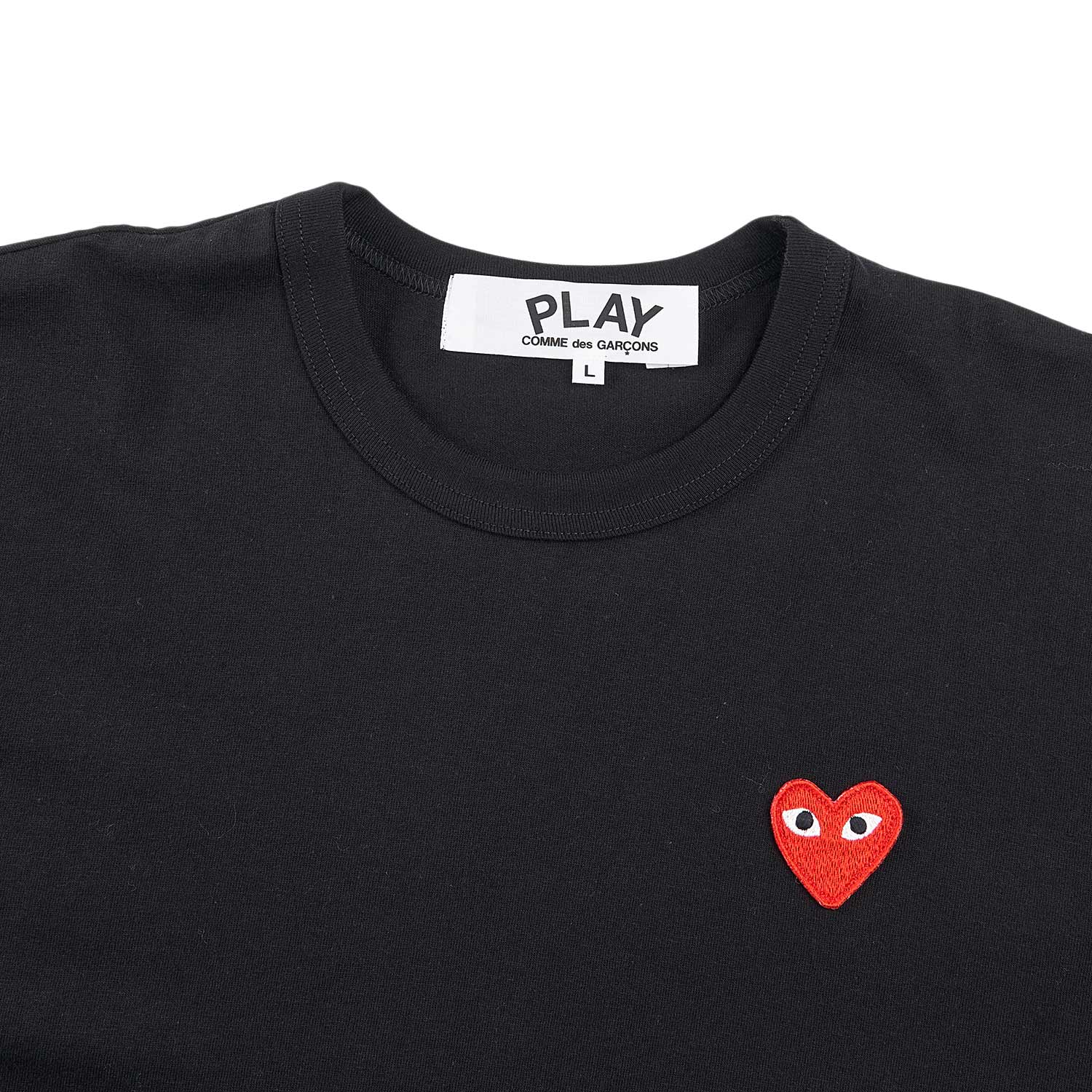 Black cdg play outlet shirt