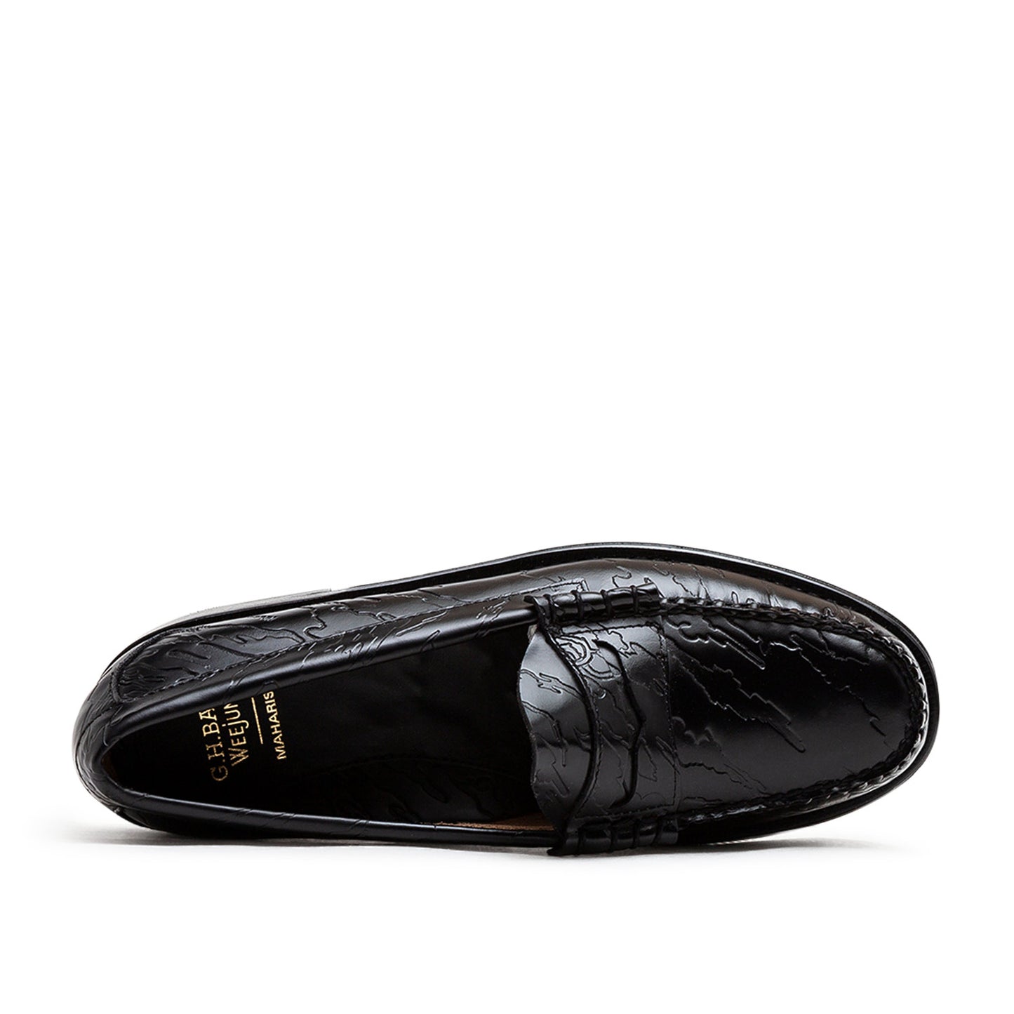 g.h.bass x maharishi larson penny loafers (black)