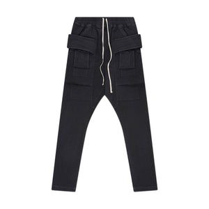 rick owens drkshdw creatch cargo drawstring pants (black)