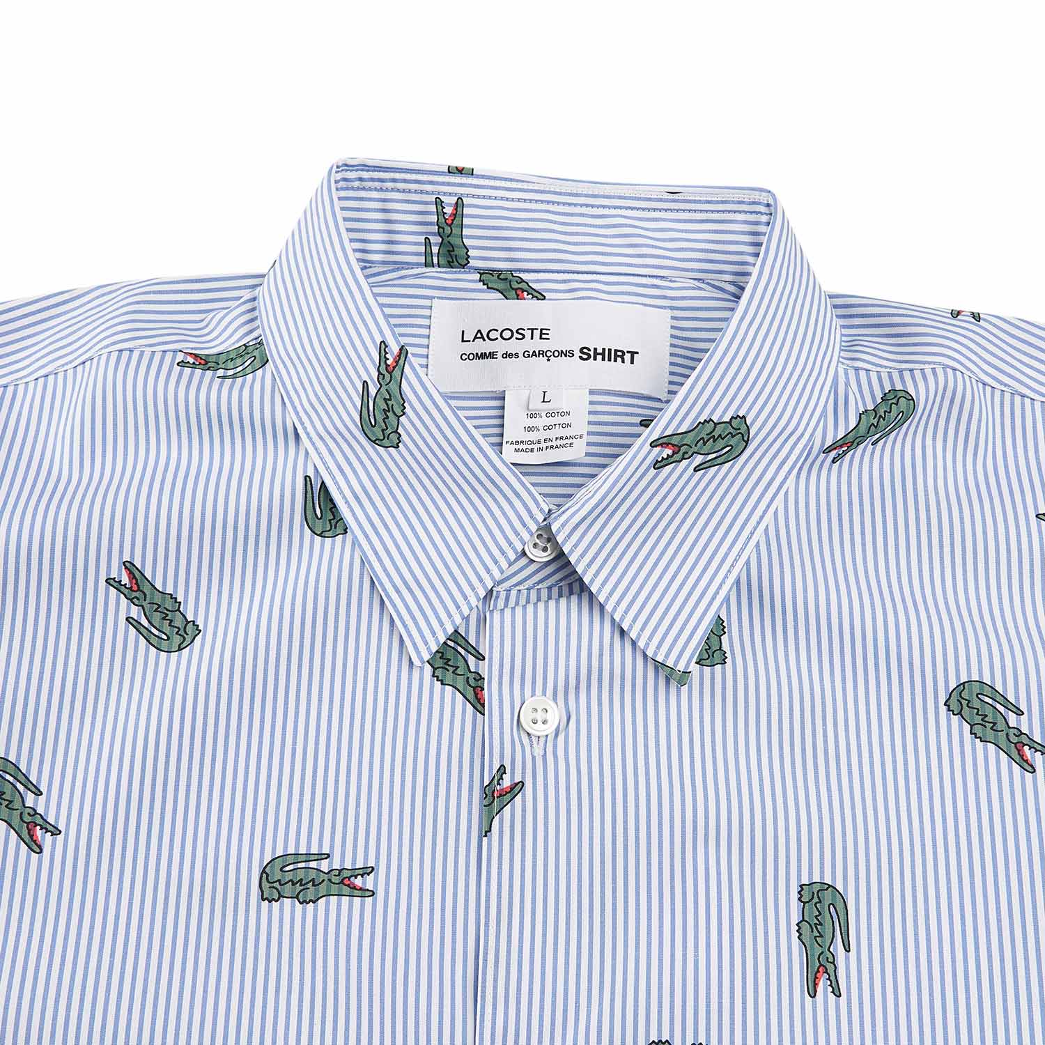 comme des garçons shirt x lacoste shirt woven (white / blue