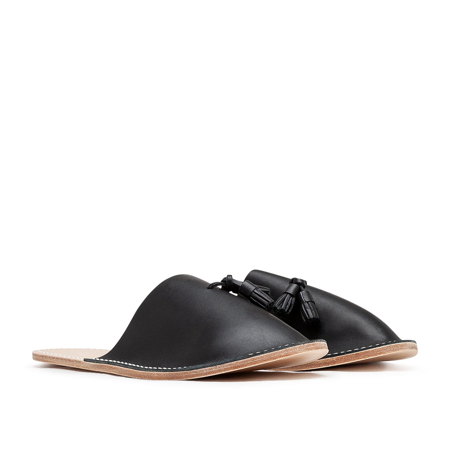 hender scheme leather slippers (black)