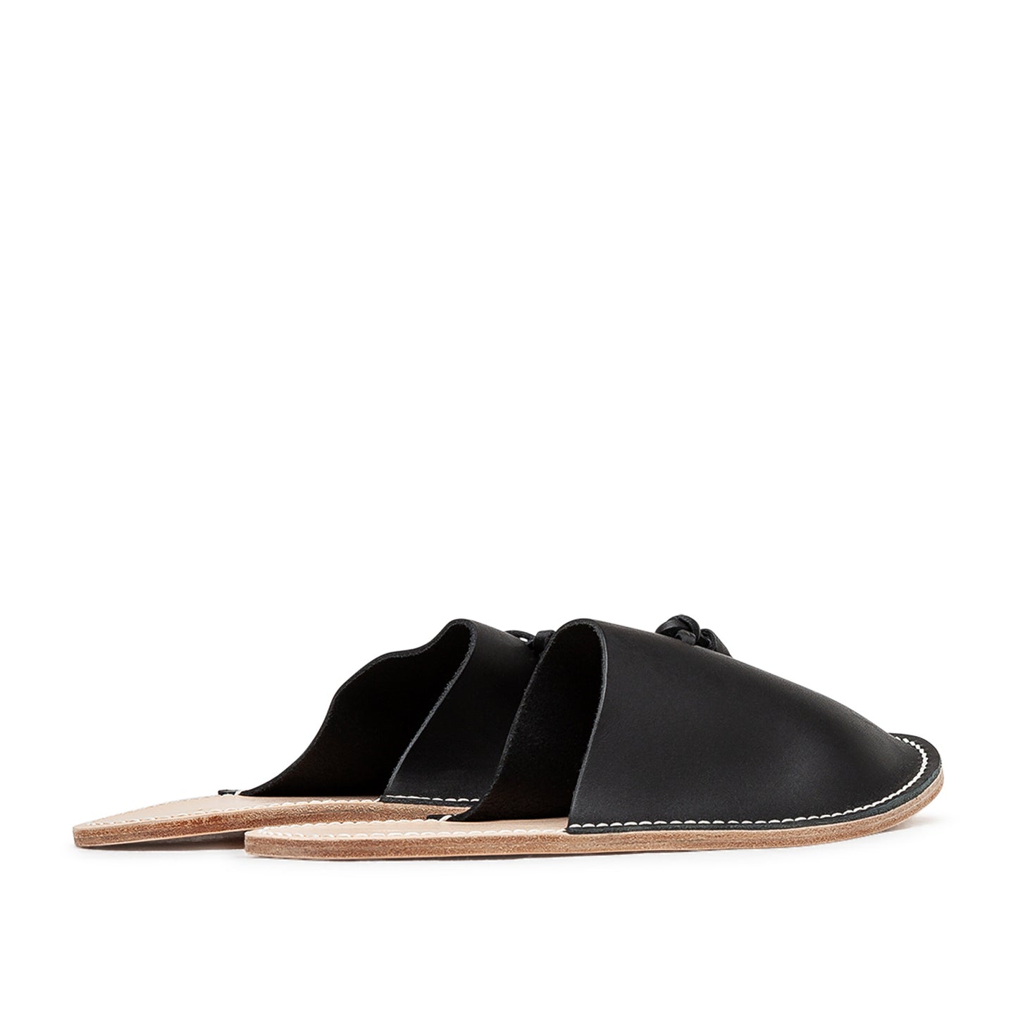 hender scheme leather slippers (black)