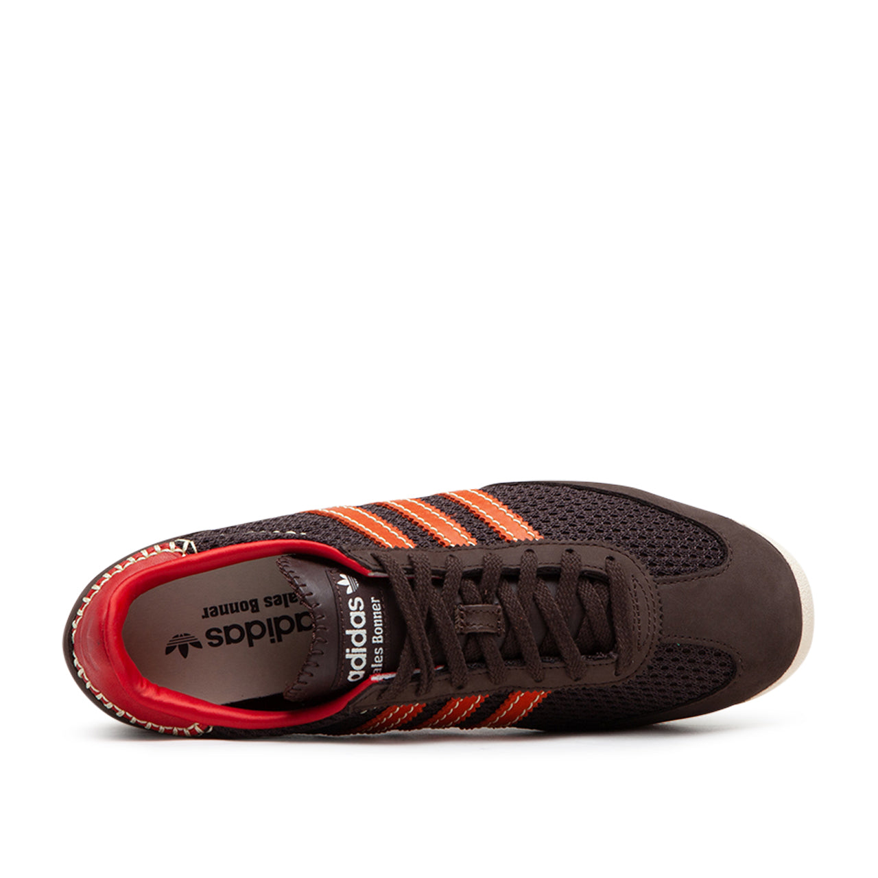 adidas x wales bonner sl72 knit (dark brown / collegiate orange / scarlet)