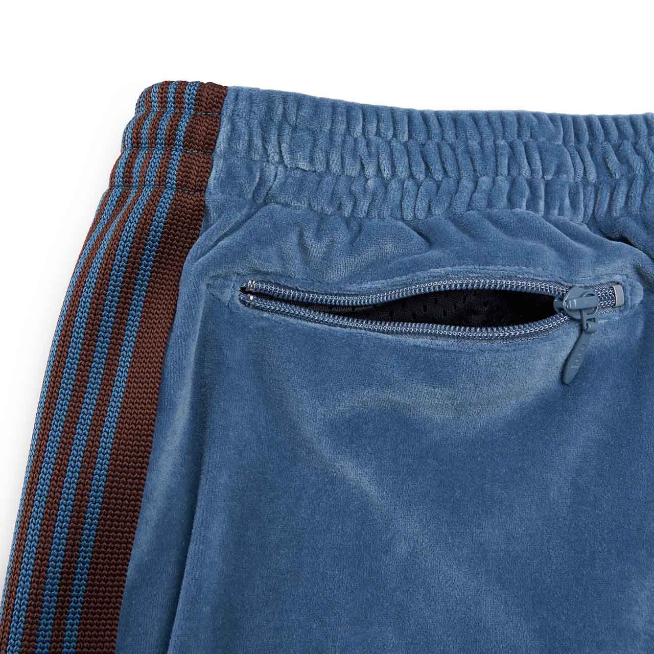 needles narrow velour track pant (blue grey)