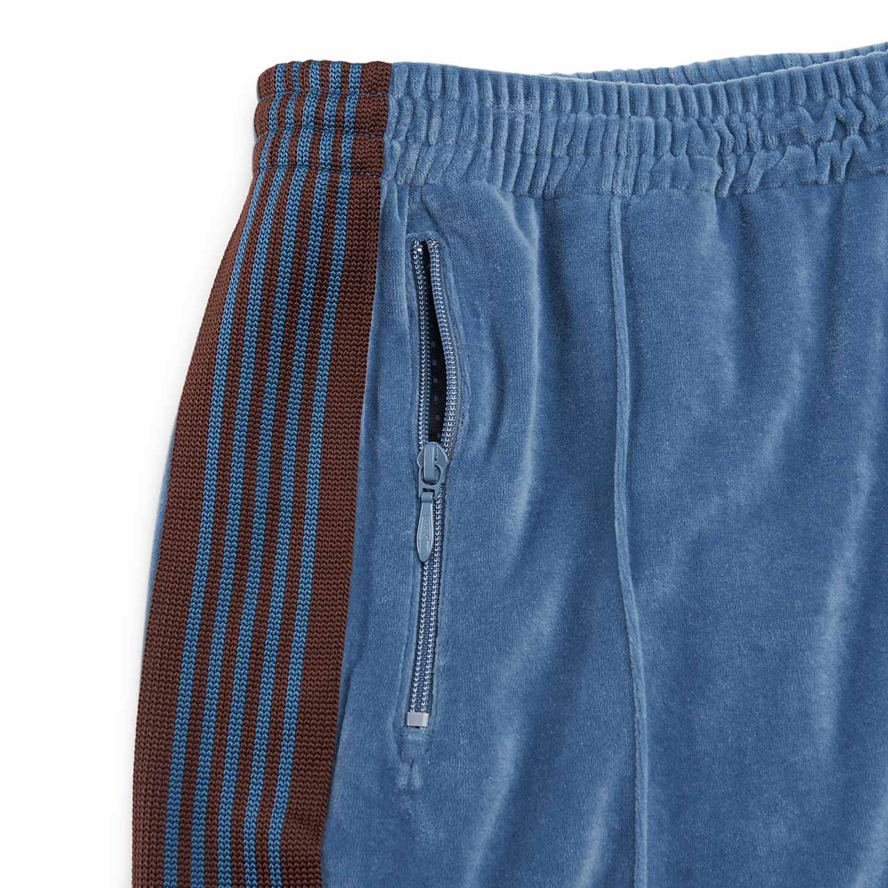 needles narrow velour trackpant (blue grey) - a.plus store