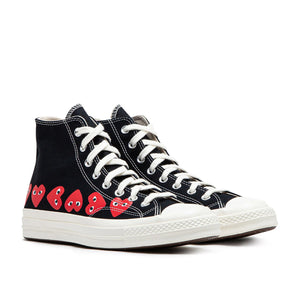 comme des garçons play x converse multi heart chuck taylor all star 70 high (schwarz)