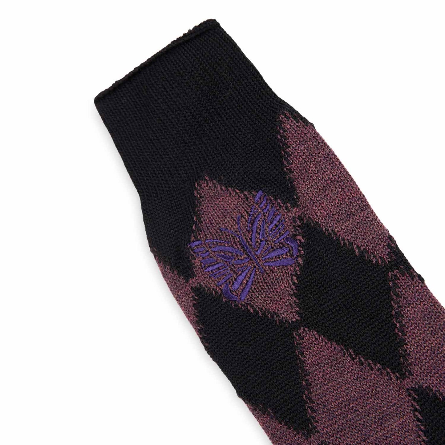 needles argyle jq socks (plum)