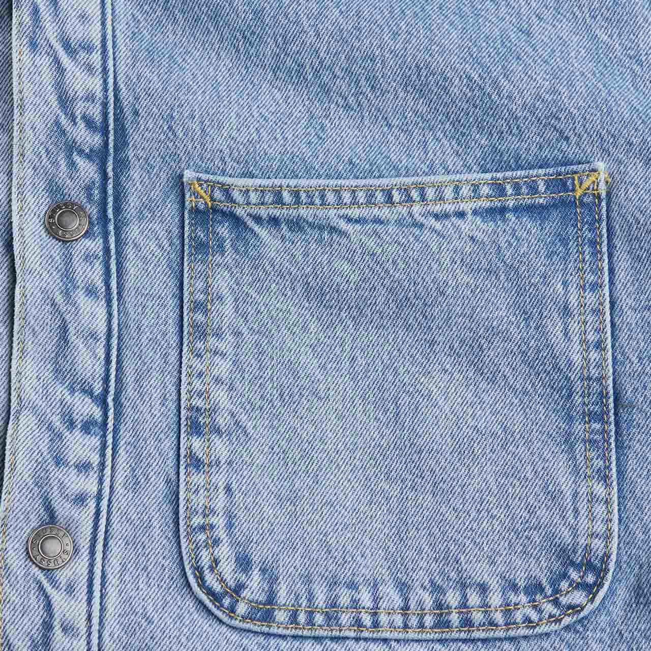 stüssy sherpa gefüttertes jeanshemd (stone wash)