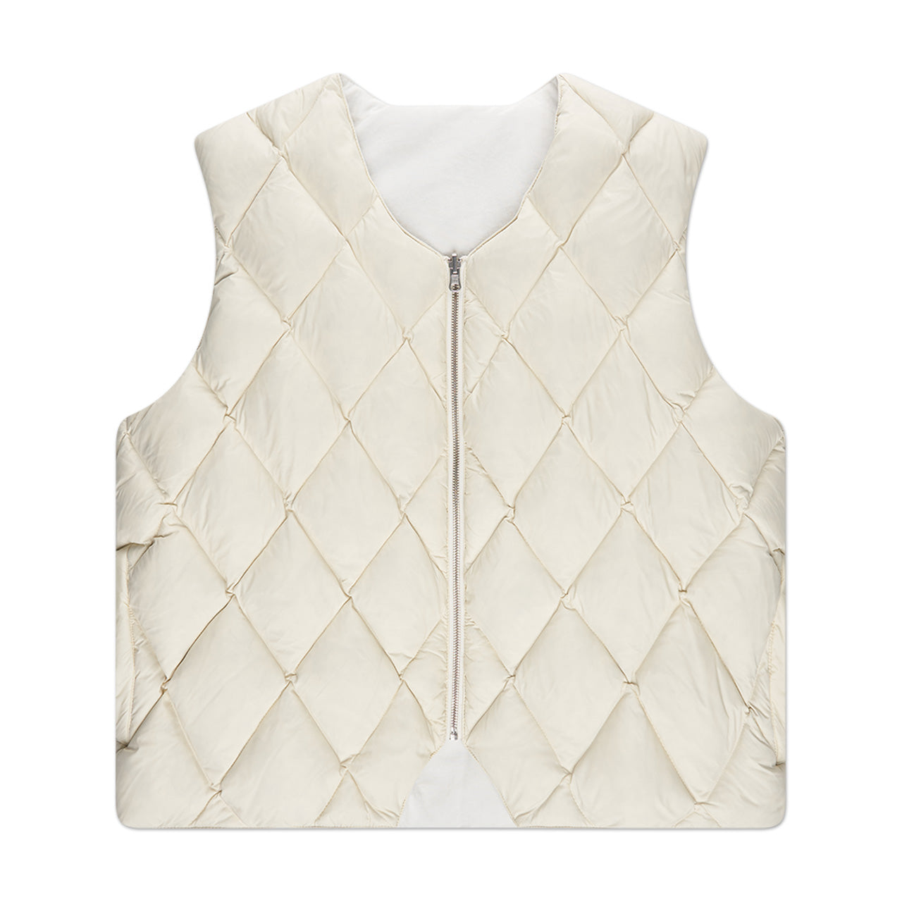 stüssy reversible quilted vest (cream)