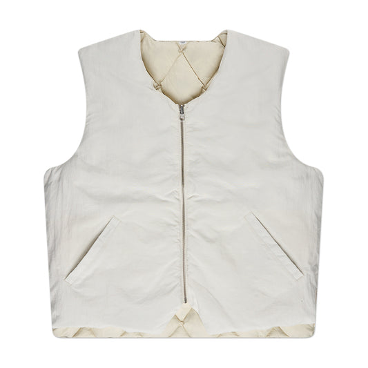 stüssy reversible quilted vest (cream)