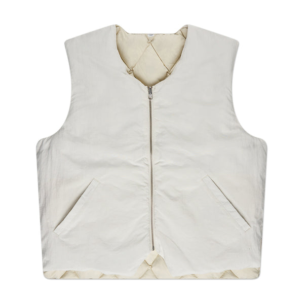 White Quilted Reversible Sherpa Vest - Inner Balance Massage