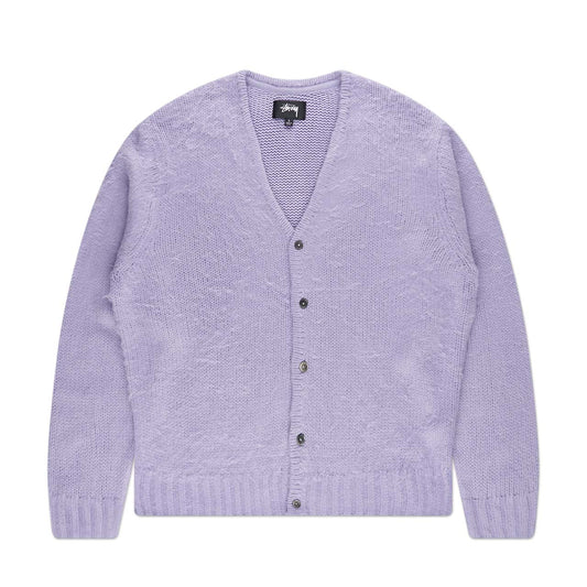 stüssy brushed cardigan (lavender)
