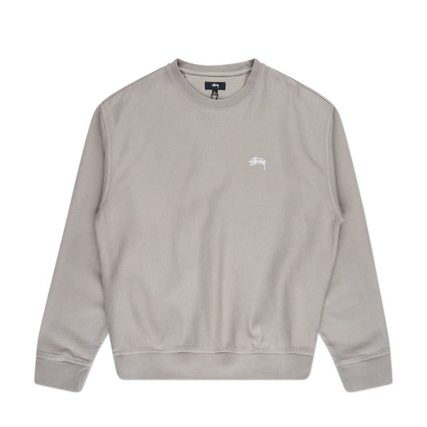 stüssy overdyed stock logo crew (sand) 118480-1020 - a.plus