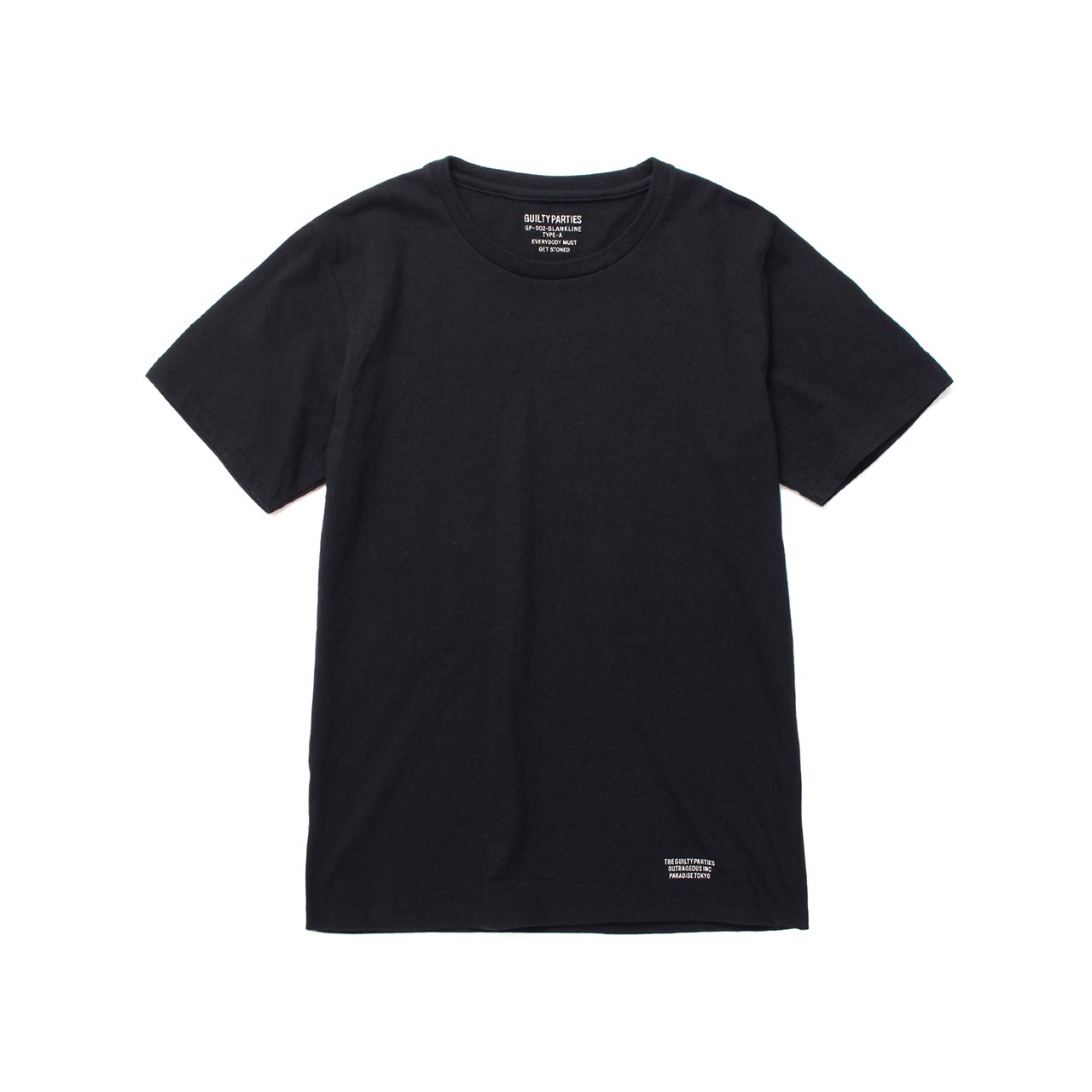 wacko maria heavy weight "blankline" crew neck t-shirt (type-a) 2-pack (black) - gp-001-blankline-type-a-1 - a.plus - Image - 1