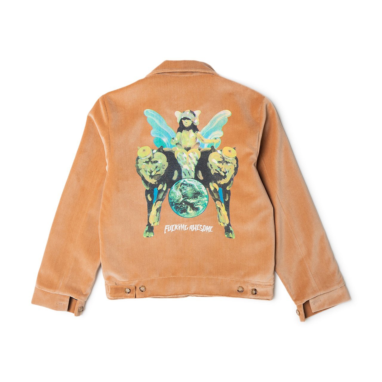 fucking awesome winged woman velvet work jacket (sand) - p702666-002 - a.plus - Image - 2