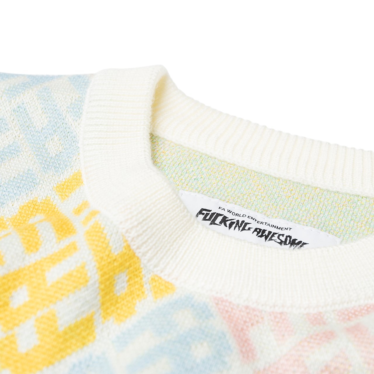 fucking awesome monogram sweater (white multi) - p702676-002 - a.plus - Image - 3