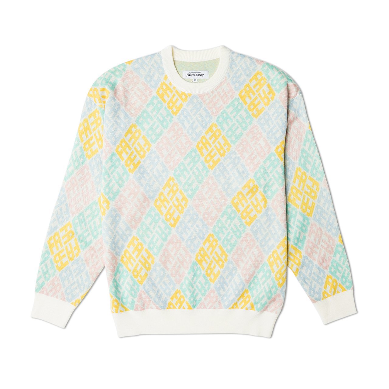 fucking awesome monogram sweater (white multi) - p702676-002 - a.plus - Image - 1