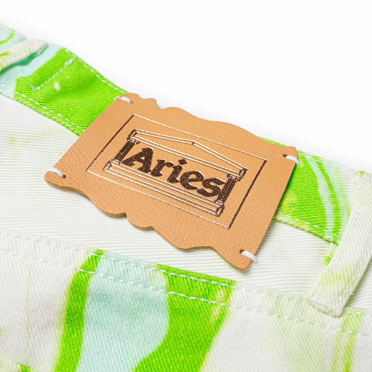 aries marble lilly jeans (white / green) - frar30501-30 - a.plus - Image - 4