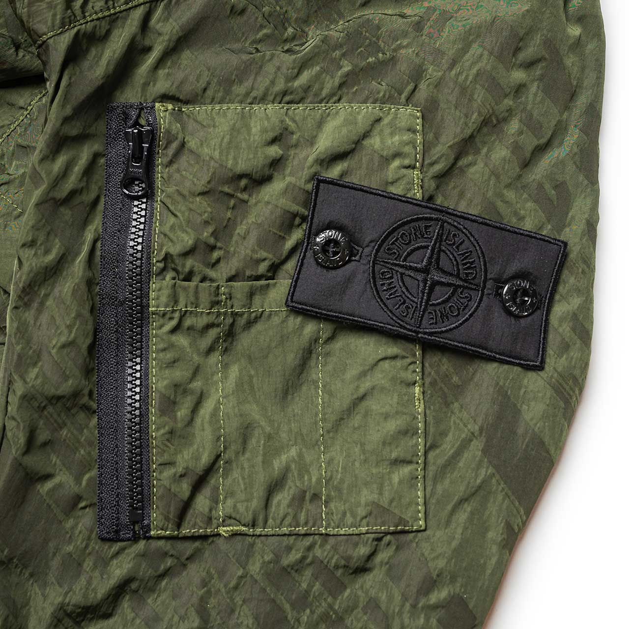 stone island shadow project imprint nylon colarless jacket (olive) - 701940505.v0053 - a.plus - Image - 5