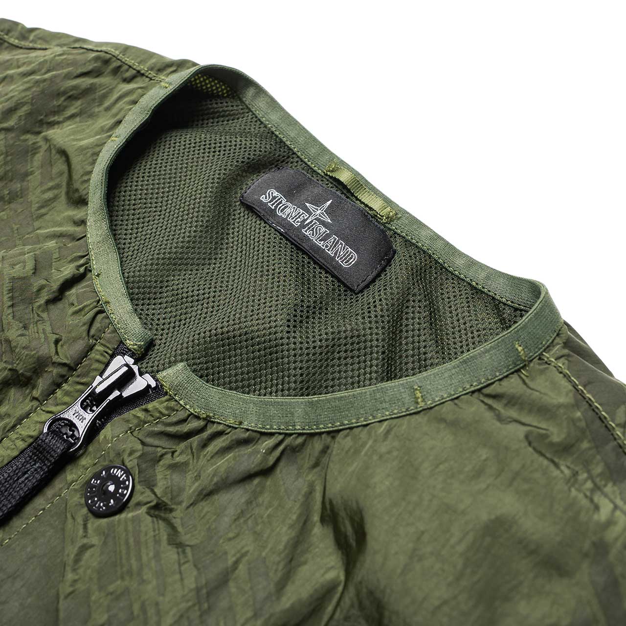 stone island shadow project imprint nylon colarless jacket (olive) - 701940505.v0053 - a.plus - Image - 4
