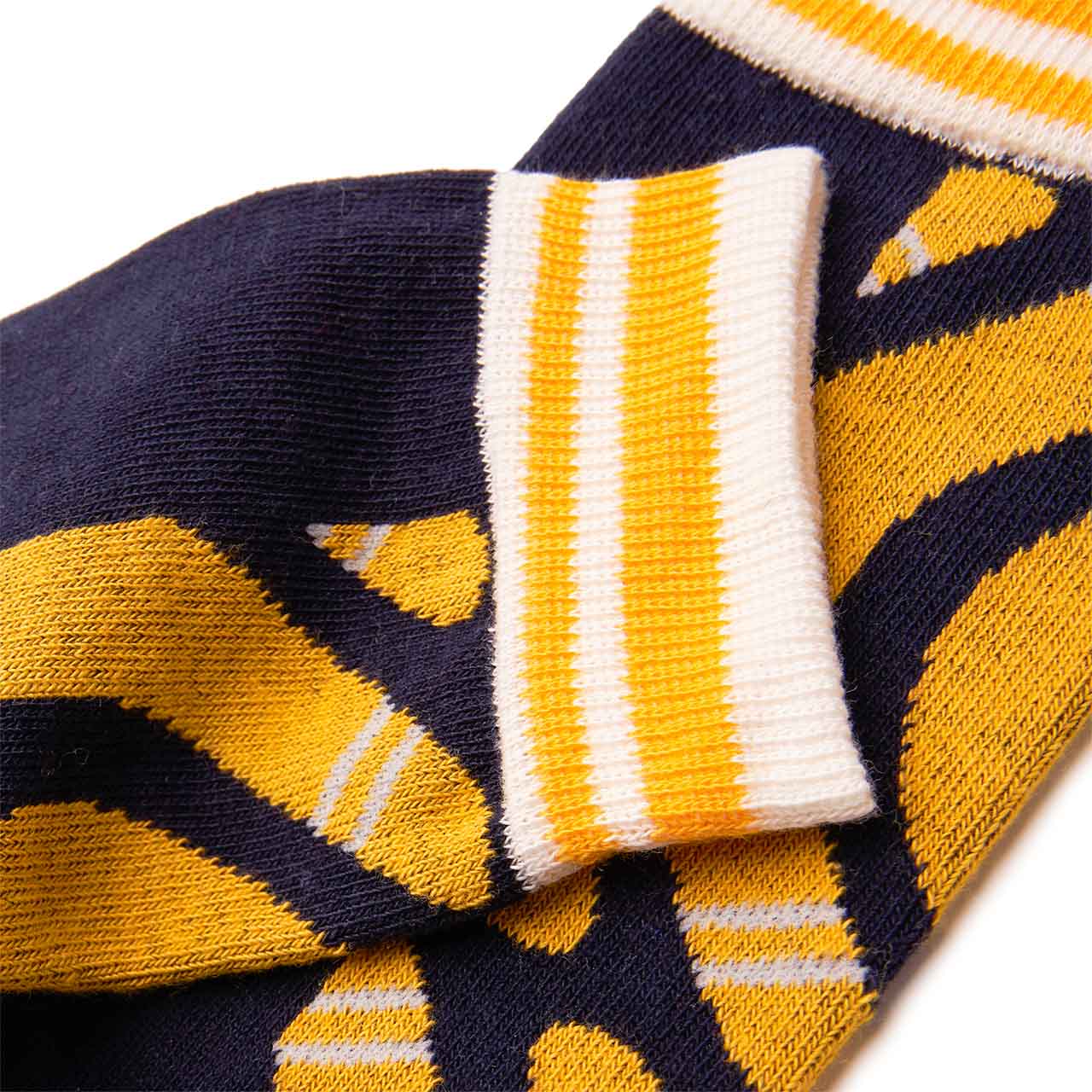 henrik vibskov boomerang back socks (black / yellow) - ss19-s904 - a.plus - Image - 2