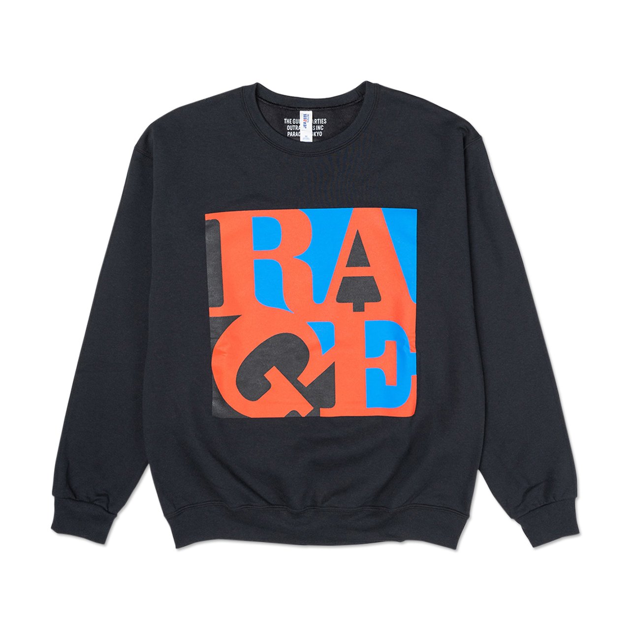 wacko maria x rage against the machine / crew neck sweat shirt (type-5) (black) - ratm-wm-ss05 - a.plus - Image - 1