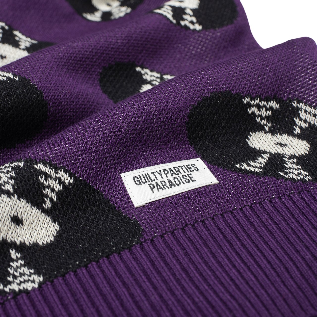 wacko maria record jacquard sweater (purple) - 19ss-wmk-kn12 - a.plus - Image - 3