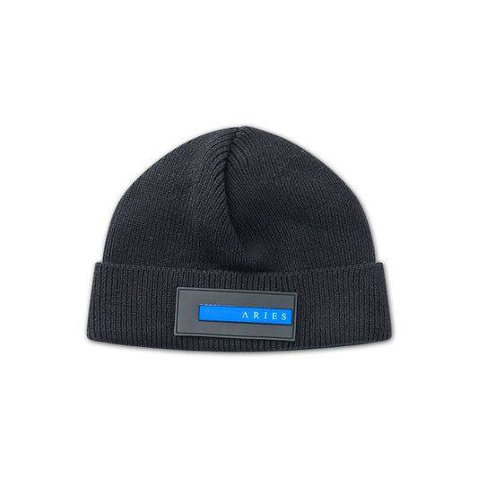 aries rubber patch beanie (black) - frar90000-blk - a.plus - Image - 1