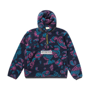aries paisley half zip hoodie (black) - fqar70007-blk - a.plus - Image - 1