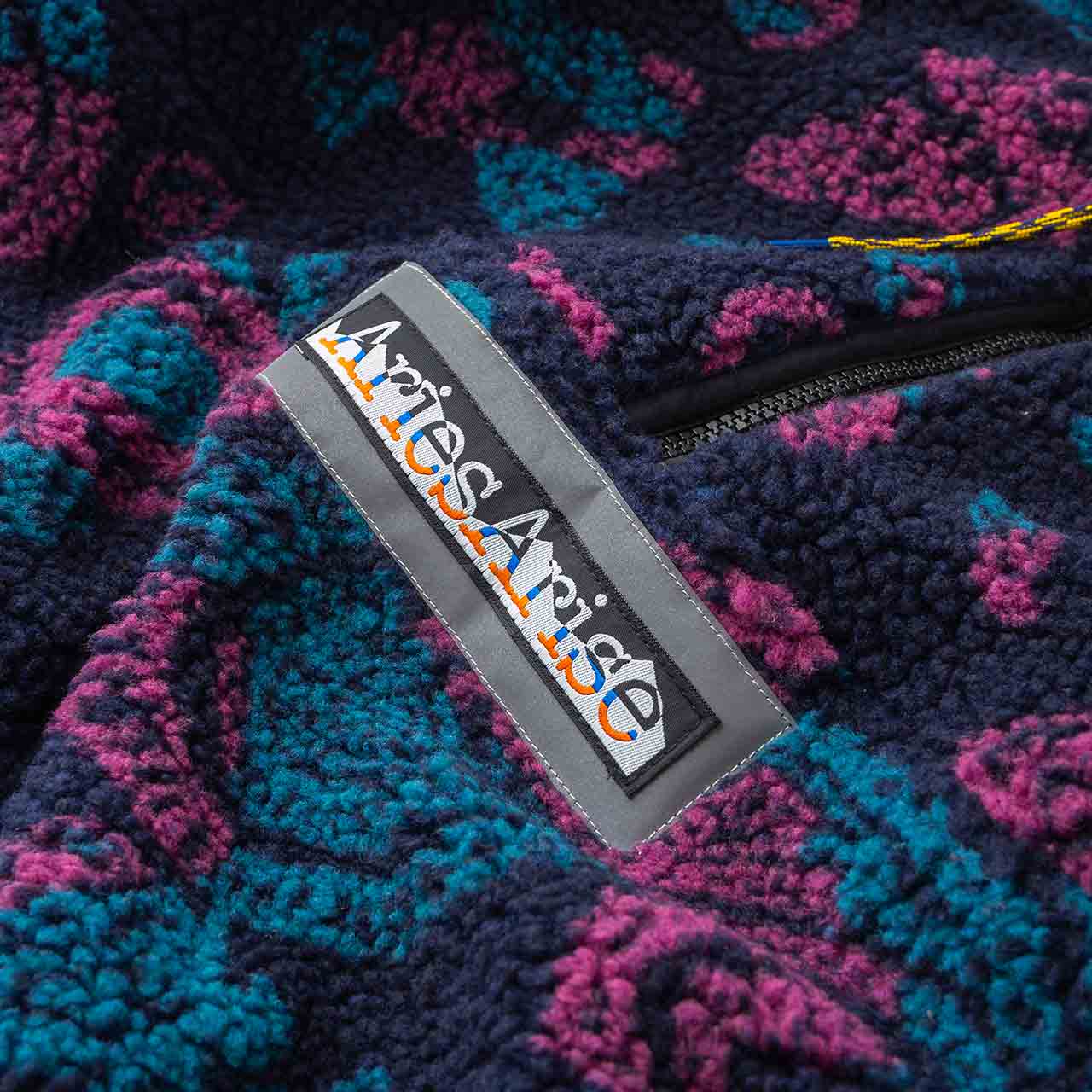 aries paisley half zip hoodie (black) - fqar70007-blk - a.plus - Image - 5